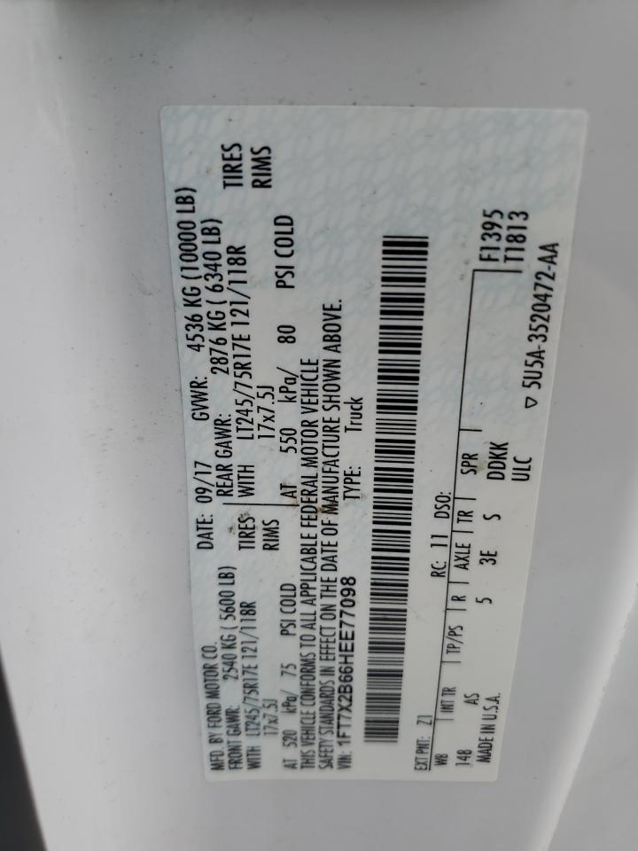 1FT7X2B66HEE77098 FORD F250 2017