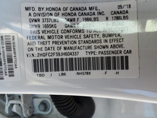 2HGFC2F59JH604337 Honda Civic Lx