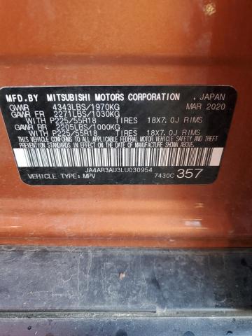 JA4AR3AU3LU030954 Mitsubishi Outlander Sport Es