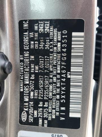 5XYKT4A67FG643510 KIA SORENTO LX