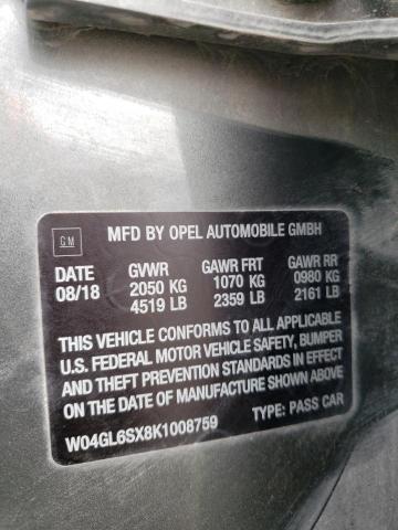 W04GL6SX8K1008759 2019 BUICK REGAL