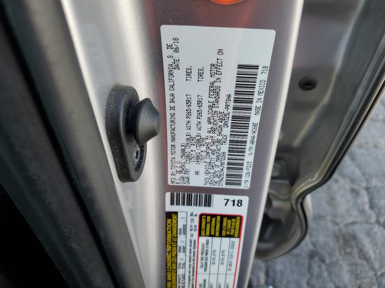 3TMAZ5CN4JM072266 TOYOTA TACOMA 2018