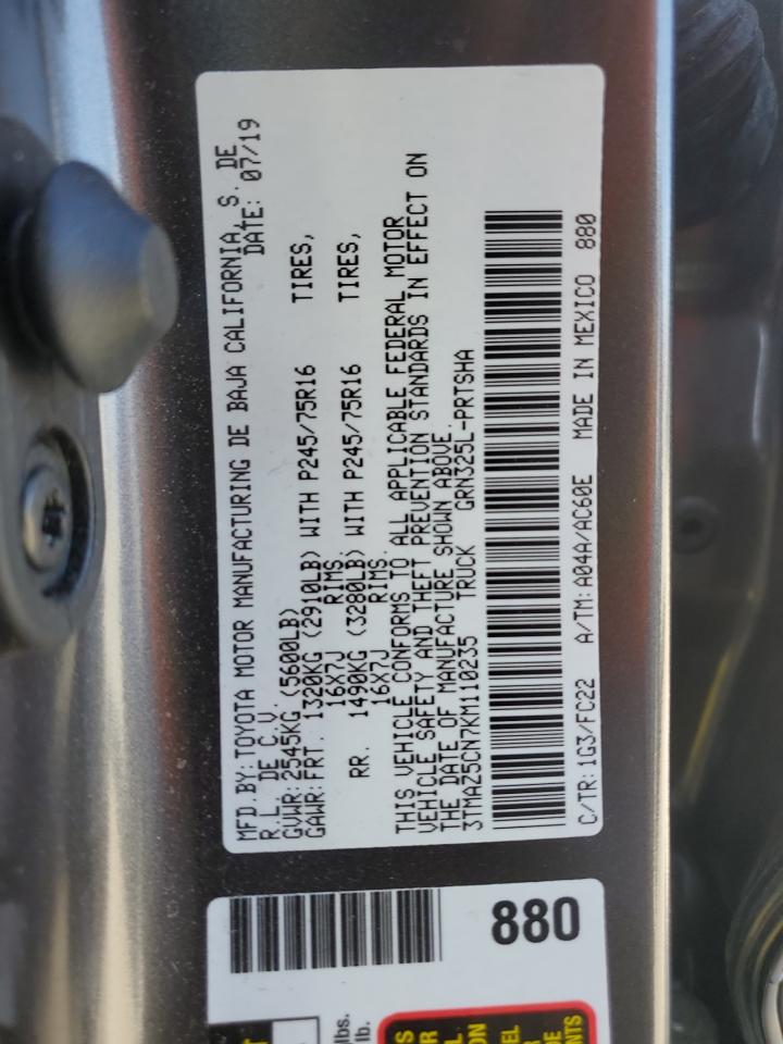 3TMAZ5CN7KM110235 TOYOTA TACOMA 2019