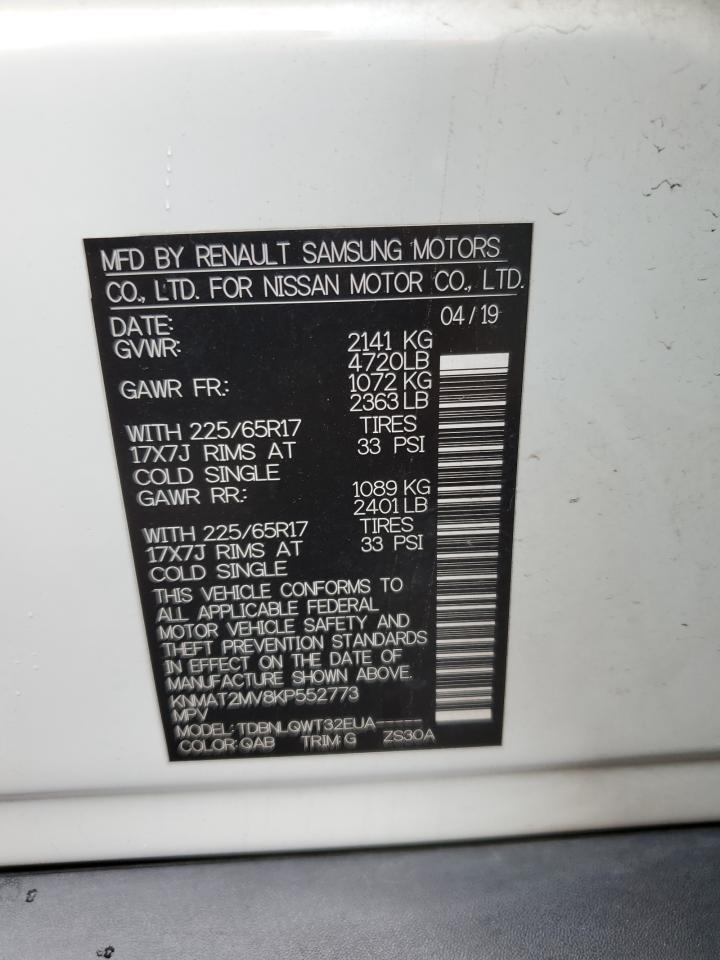 KNMAT2MV8KP552773 NISSAN ROGUE 2019