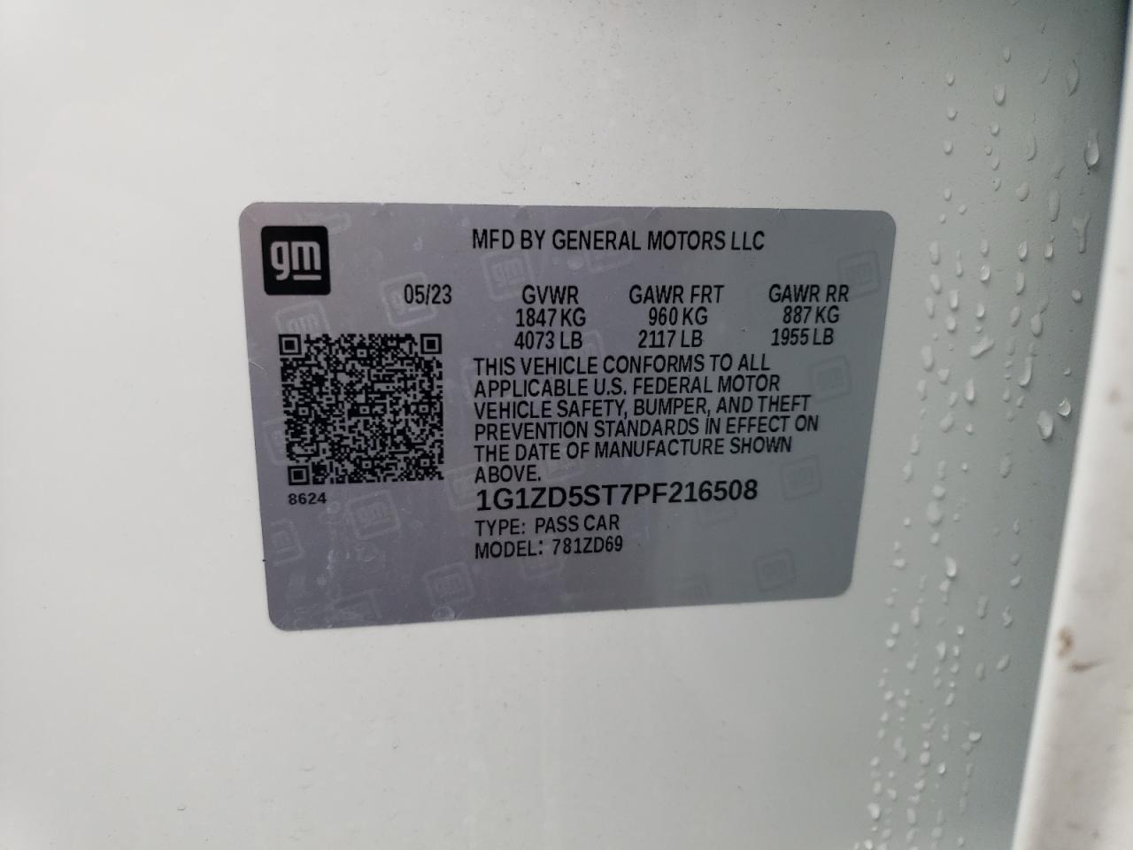 1G1ZD5ST7PF216508 CHEVROLET MALIBU 2023