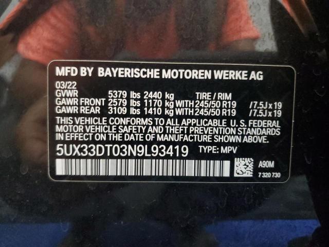 2022 BMW X4 XDRIVE3 - 5UX33DT03N9L93419