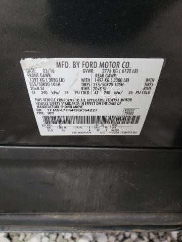 1FM5K7F84GGC64227 Ford Explorer Limited