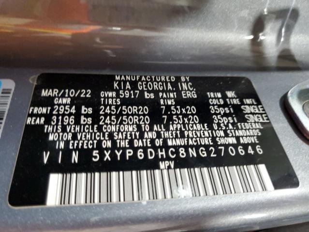 5XYP6DHC8NG270646 KIA Telluride S