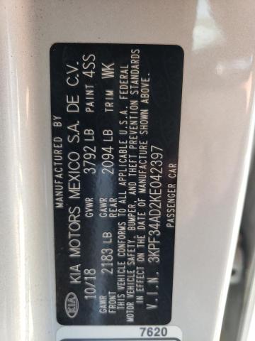 3KPF34AD2KE042397 KIA Forte