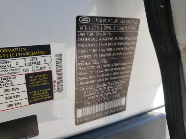 SALGV3TF0FA219196 Land Rover Range Rover Autobiography
