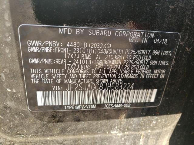 JF2SJAGC8JH583224 Subaru Forester 2.5i Premium