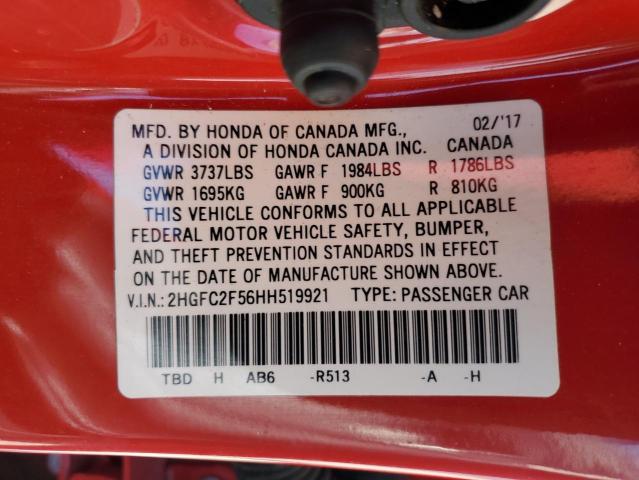 2HGFC2F56HH519921 Honda Civic Lx