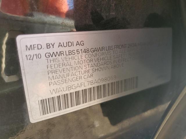 2011 Audi S4 Premium Plus VIN: WAUBGAFL7BA098059 Lot: 68397993