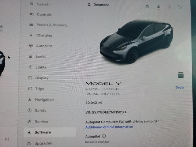 5YJYGDEE7MF150124 | 2021 TESLA MODEL Y