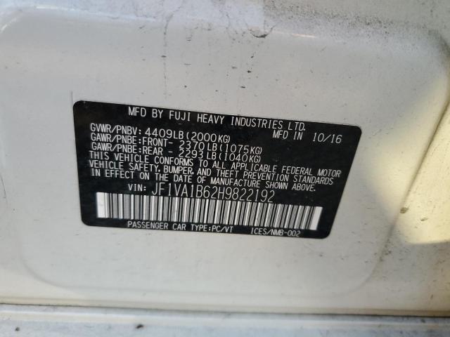 JF1VA1B62H9822192 Subaru WRX