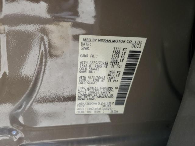 1N6AA1ED0MN524502 Nissan TITAN SV