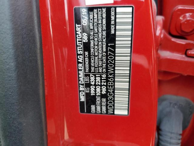 WDD3G4EB6KW020771 Mercedes-Benz A 220