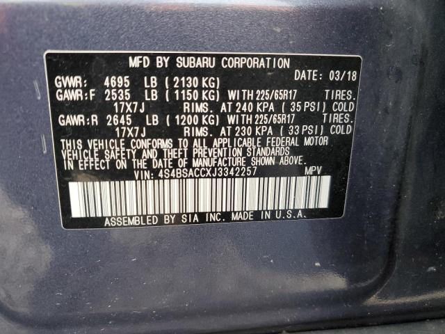 4S4BSACCXJ3342257 Subaru Outback 2.5i Premium