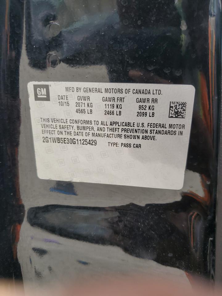 2G1WB5E30G1125429 CHEVROLET IMPALA 2016