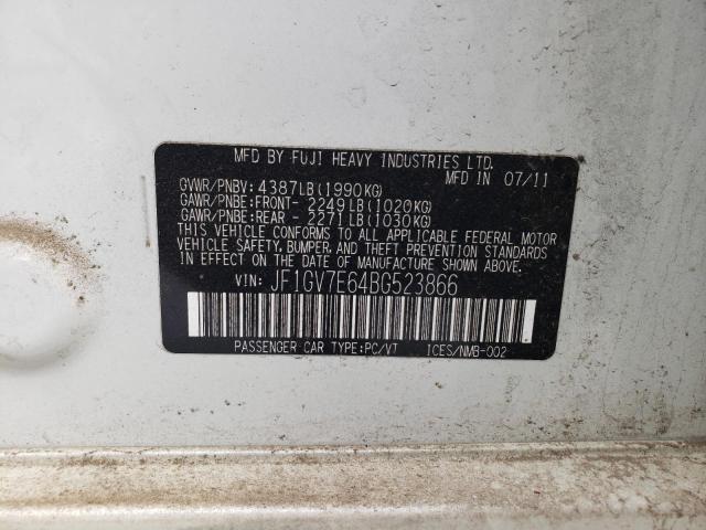 VIN: JF1GV7E64BG523866 Auction: COPART Lot: 70100473 Location: NY - ROCHESTER JF1GV7E64BG523866 SUBARU WRX 2011 WHITE Photo 14