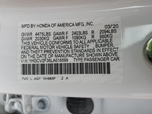 1HGCV2F36LA016599 | 2020 HONDA ACCORD SPO