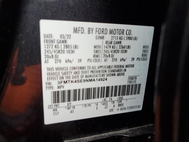 3FMTK4SE9NMA14924 Ford Mustang Mach-e Gt