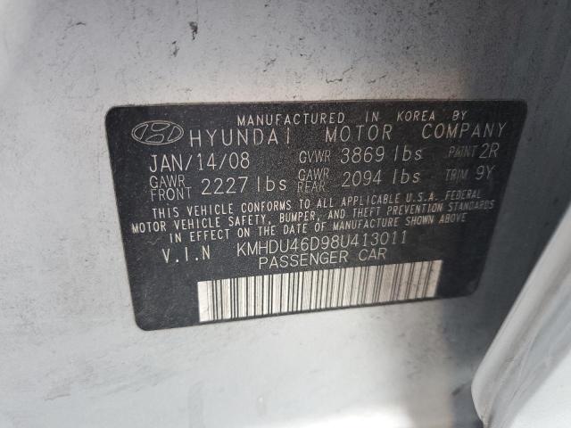 KMHDU46D98U413011 | 2008 Hyundai elantra gls