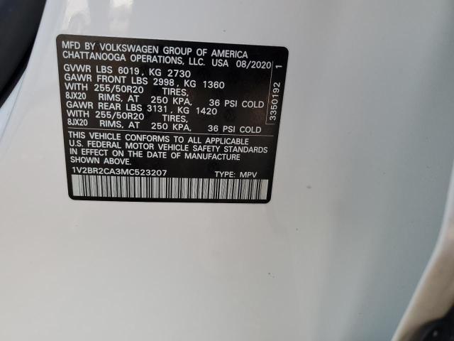 2021 VOLKSWAGEN ATLAS SEL - 1V2BR2CA3MC523207