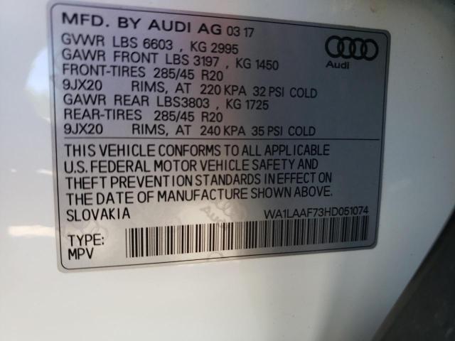 WA1LAAF73HD051074 2017 AUDI Q7, photo no. 13