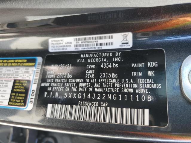 5XXG14J22NG111108 KIA K5 LXS