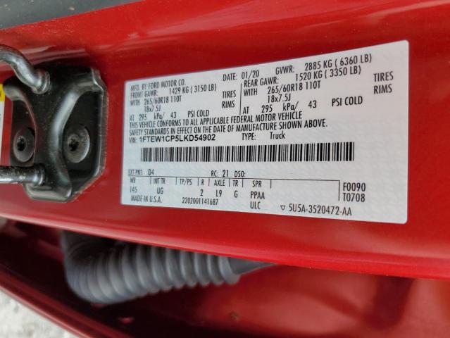 1FTEW1CP5LKD54902 Ford F150 Supercrew