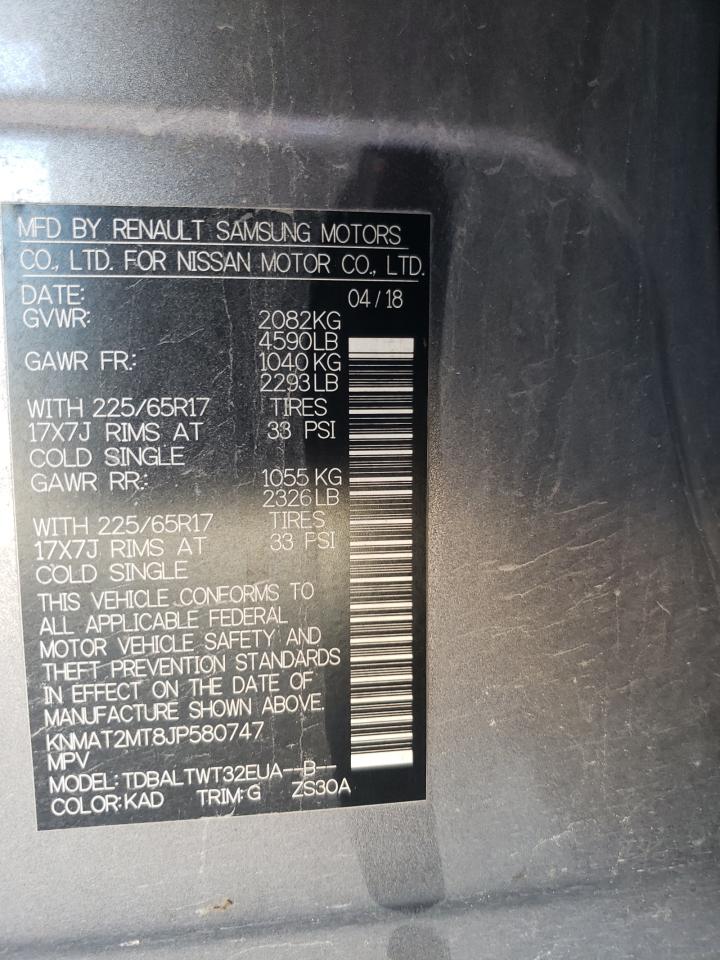 KNMAT2MT8JP580747 NISSAN ROGUE 2018