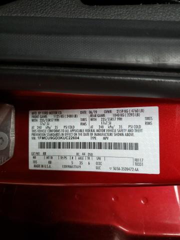 1FMCU9GD3KUC22604 2019 FORD ESCAPE, photo no. 13