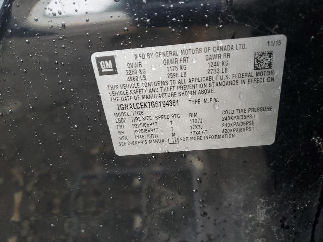 2016 CHEVROLET EQUINOX LT - 2GNALCEK7G6194381