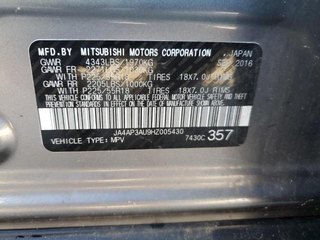 JA4AP3AU9HZ005430 Mitsubishi Outlander Sport Es