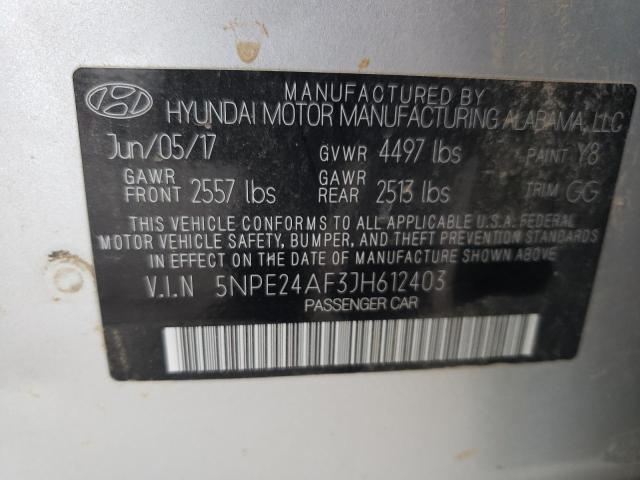 5NPE24AF3JH612403 Hyundai SONATA SE