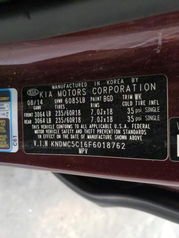 KNDMC5C16F6018762 | 2015 KIA SEDONA EX