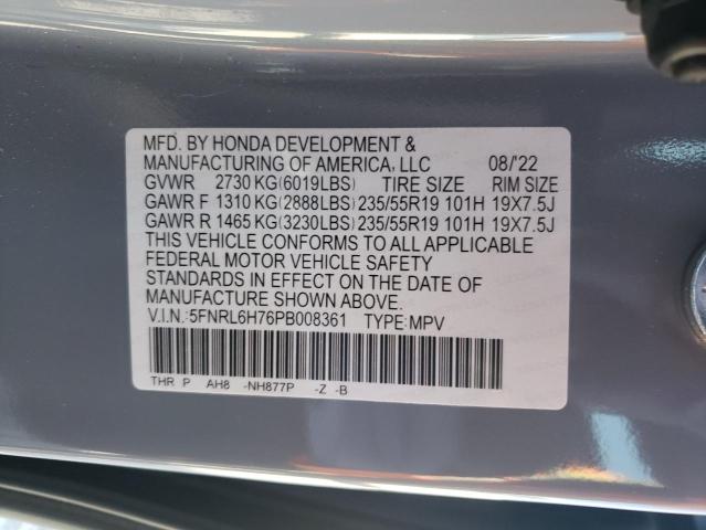 2023 HONDA ODYSSEY SP 5FNRL6H76PB008361