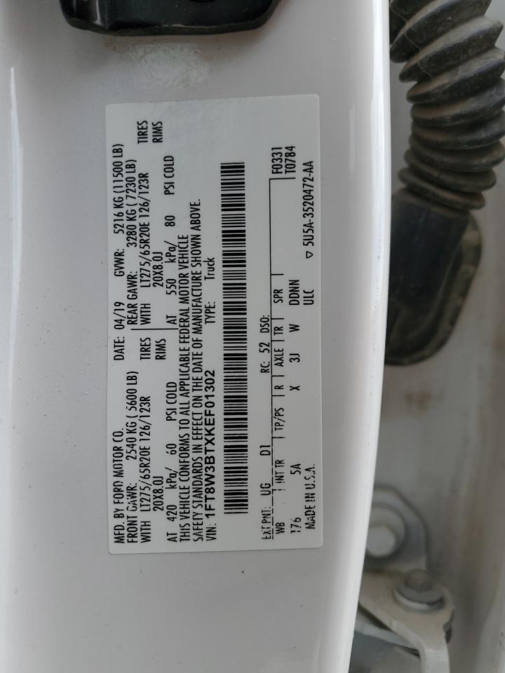 1FT8W3BTXKEF01302 FORD F350 2019