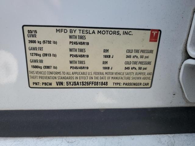 2015 TESLA MODEL S 70 - 5YJSA1S26FF081848