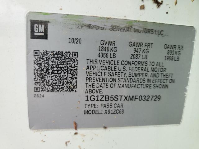 1G1ZB5STXMF032729 Chevrolet MALIBU LS