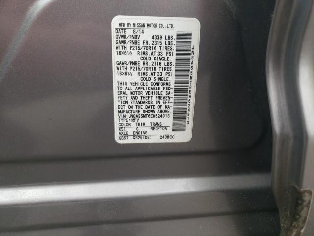 JN8AS5MT6EW624913 Nissan Rogue Select S