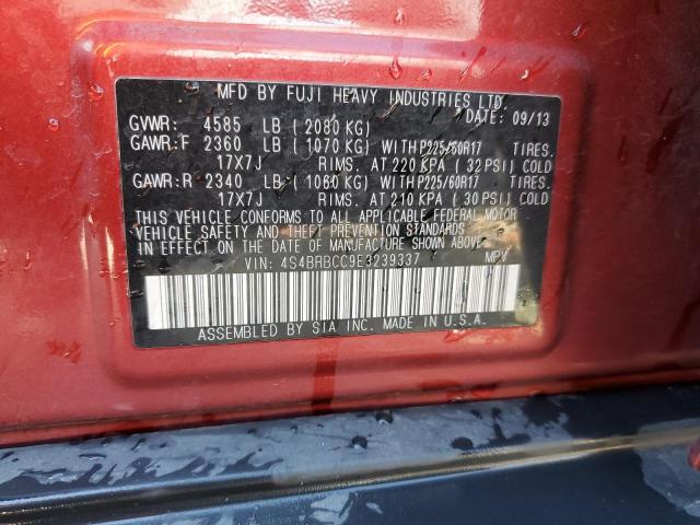 4S4BRBCC9E3239337 Subaru Outback 2.5i Premium