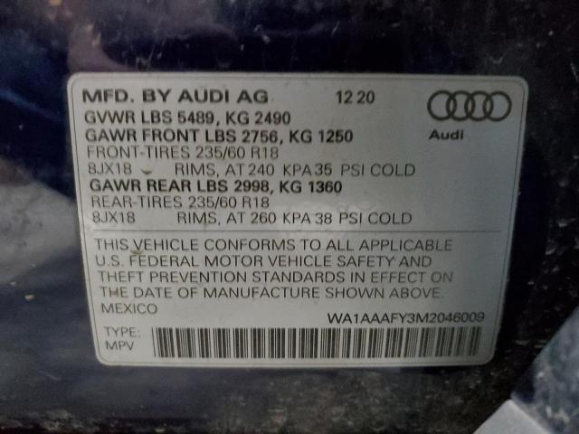 WA1AAAFY3M2046009 2021 AUDI Q5, photo no. 13