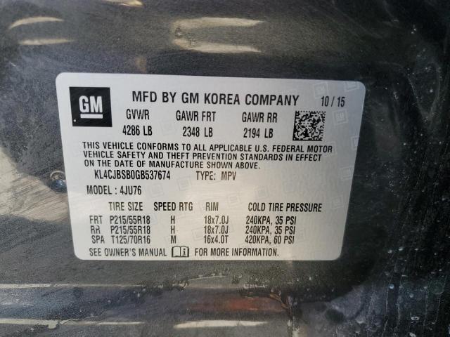 KL4CJBSB0GB537674 Buick Encore Convenience
