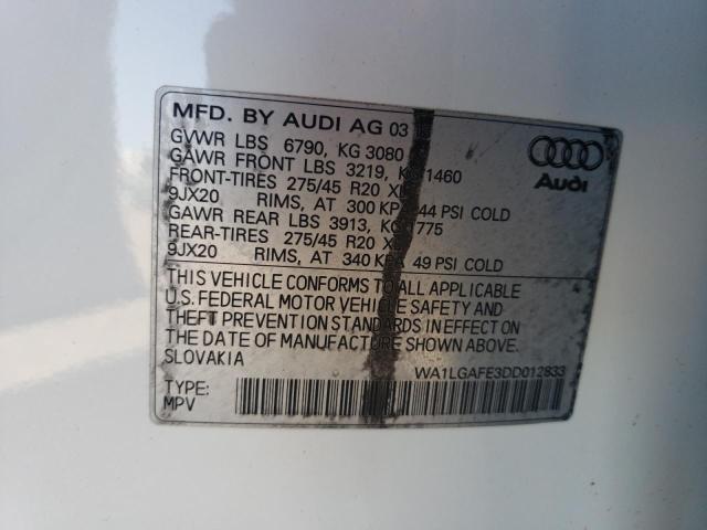 WA1LGAFE3DD012833 2013 AUDI Q7, photo no. 12