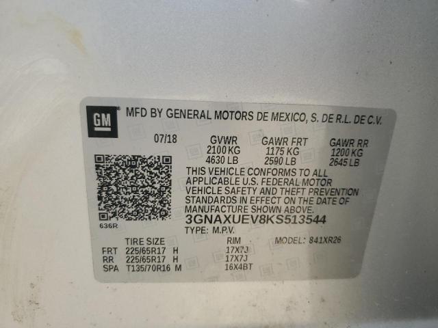 3GNAXUEV8KS513544 | 2019 CHEVROLET EQUINOX LT