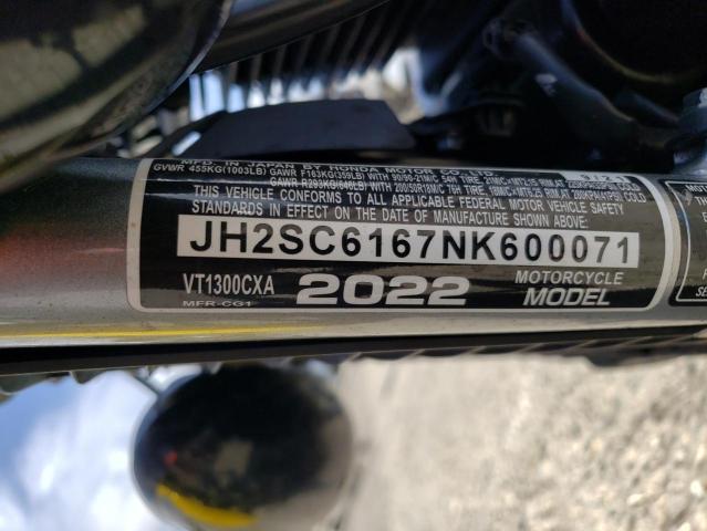 2022 HONDA VT1300 CXA JH2SC6167NK600071