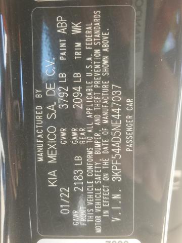 3KPF54AD5NE447037 | 2022 KIA FORTE GT L