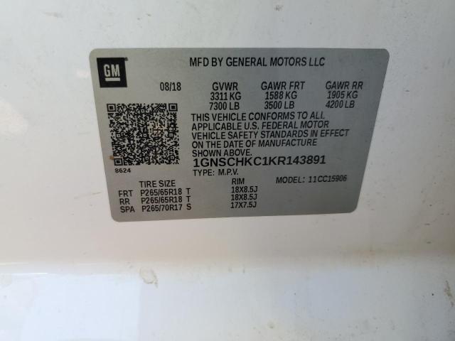 1GNSCHKC1KR143891 Chevrolet Suburban C1500 Lt